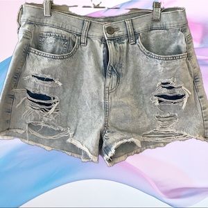 SO high rise curvy denim torn mom short size 11 junior